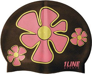 1Line Sports Flower Trio Silicone Swim Cap