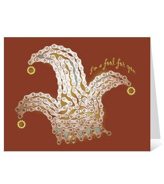 Skeese Greets Jester "I'm a fool for you" Greeting Card (Blank Inside)