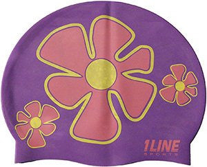 1Line Sports Flower Trio Silicone Swim Cap