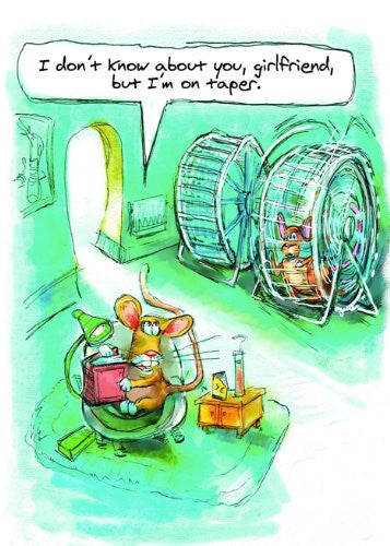 Far Gone Greetings Tapering Mouse : Running Break Birthday card