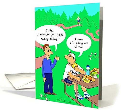 Far Gone Greetings Running Ultra Marathon : Funny Birthday card