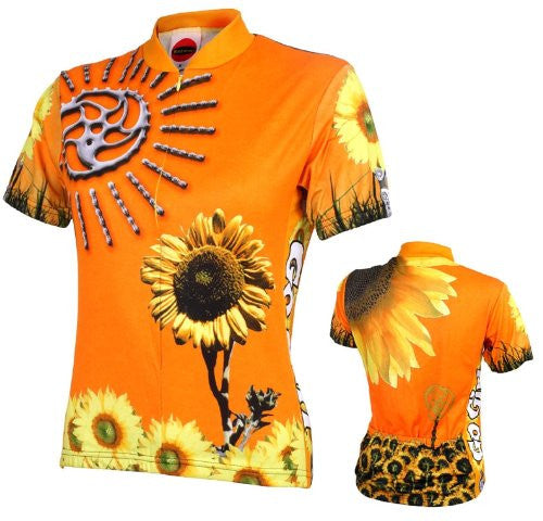 Go Girl Women's Sunflower Cycling Jersey - Orange