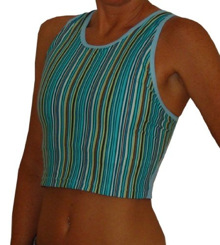 Oomph! Women's Power Top, Blue Stripes (S, M, L)