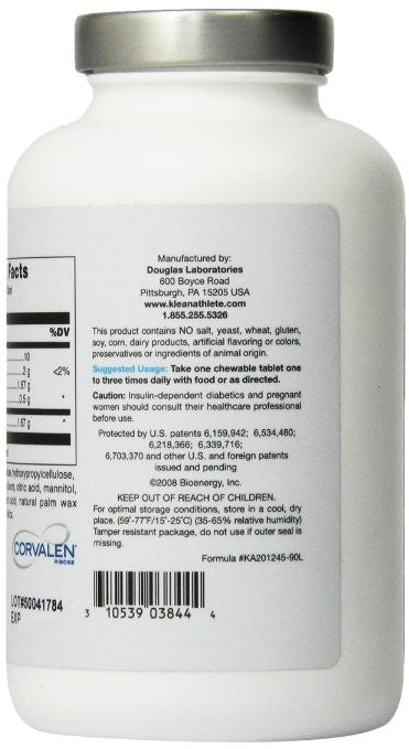 Klean Endurance D-Ribose Chewable Tablets, Orange/Vanilla, 90 Count