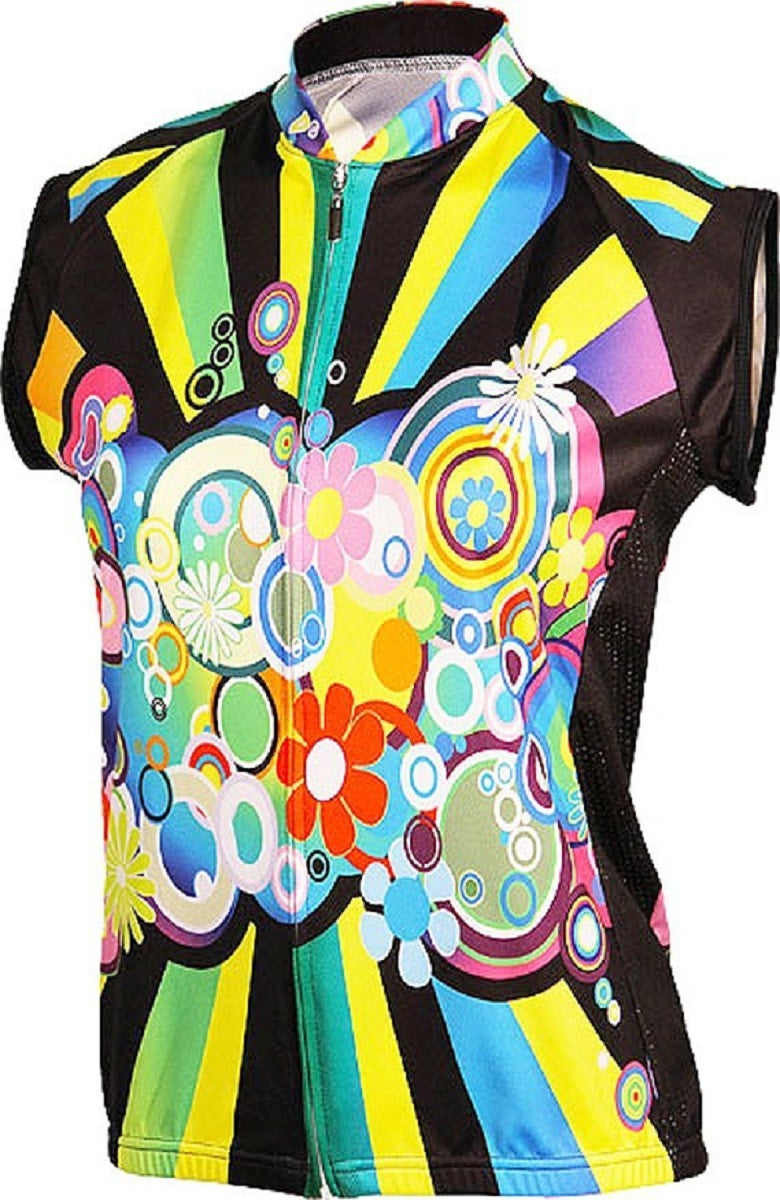 Flower Power Women's Sleeveless Cycling Jersey (S, M, L, XL, 2XL)