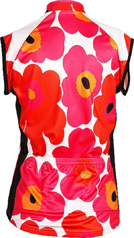 Flower Print Women's Sleeveless Cycling Jersey (L, XL, 2XL)