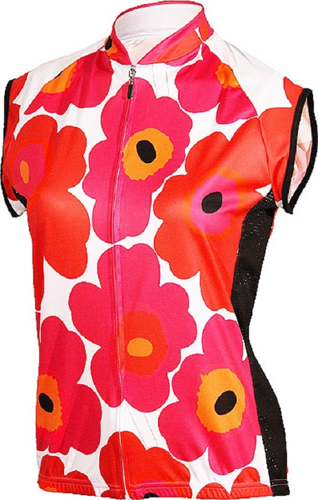 Flower Print Women's Sleeveless Cycling Jersey (L, XL, 2XL)