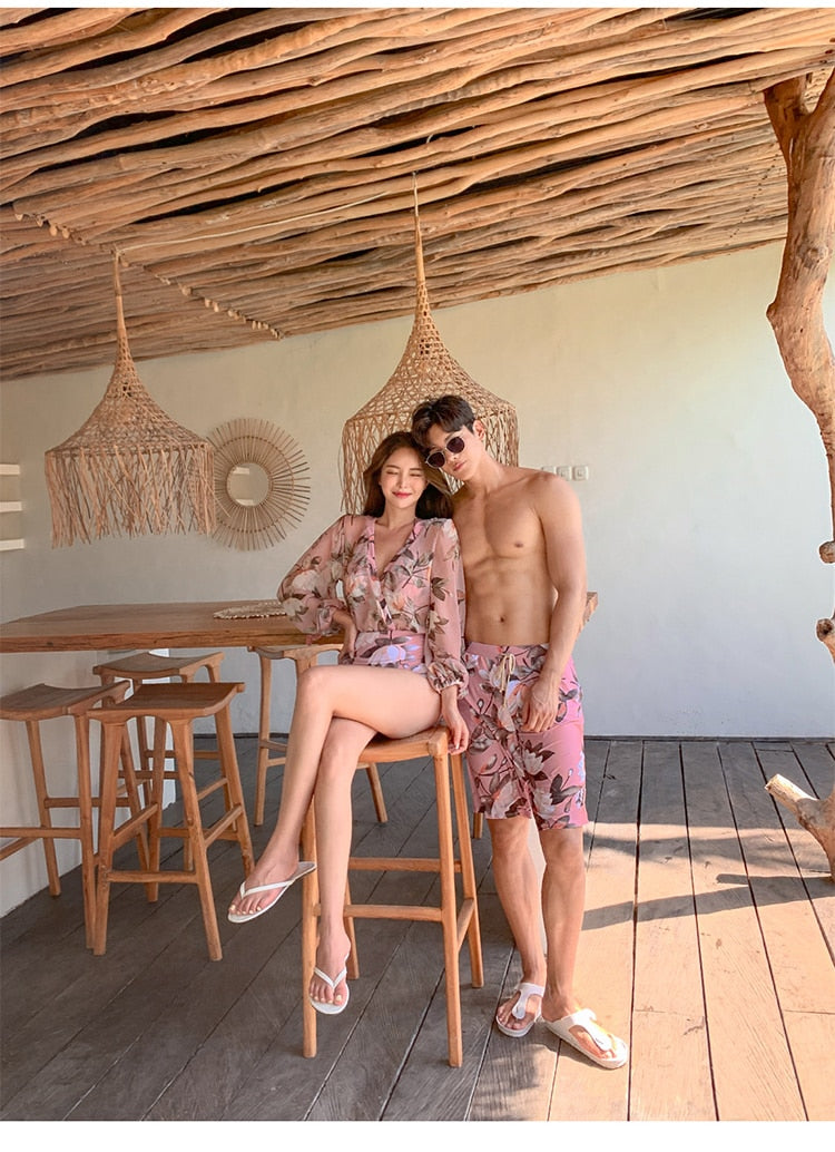 Matching Couple Men's & Women's Swimsuits
