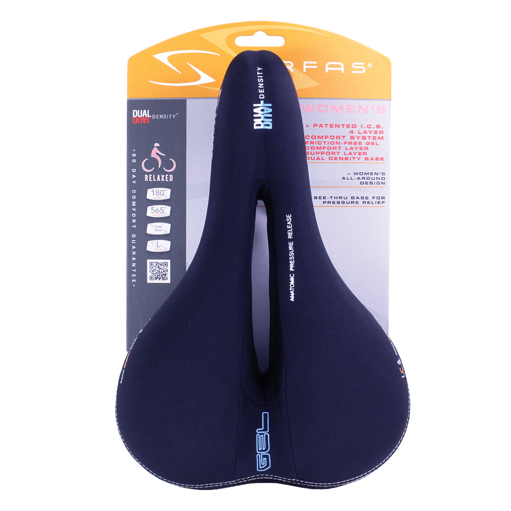 Serfas Dual Density® Women’s Comfort Saddle W/Cutout & Lycra Cover