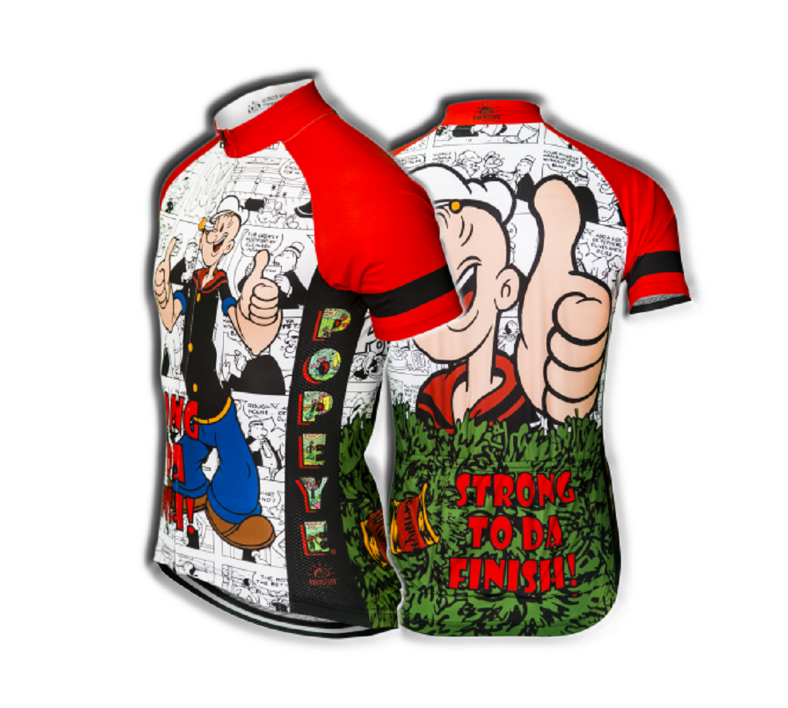 Popeye Strong to da Finish Men's Cycling Jersey (M, L, 2XL