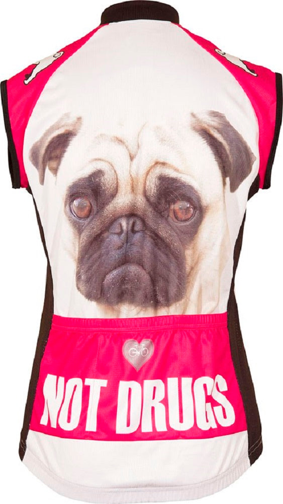 Pugs Women's Sleeveless Cycling Jersey (M, L, 2XL)