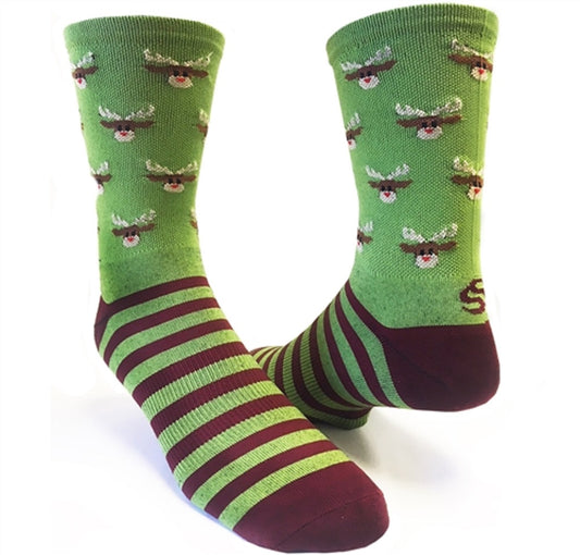 SOS Reindeer 6-inch Cuff Socks