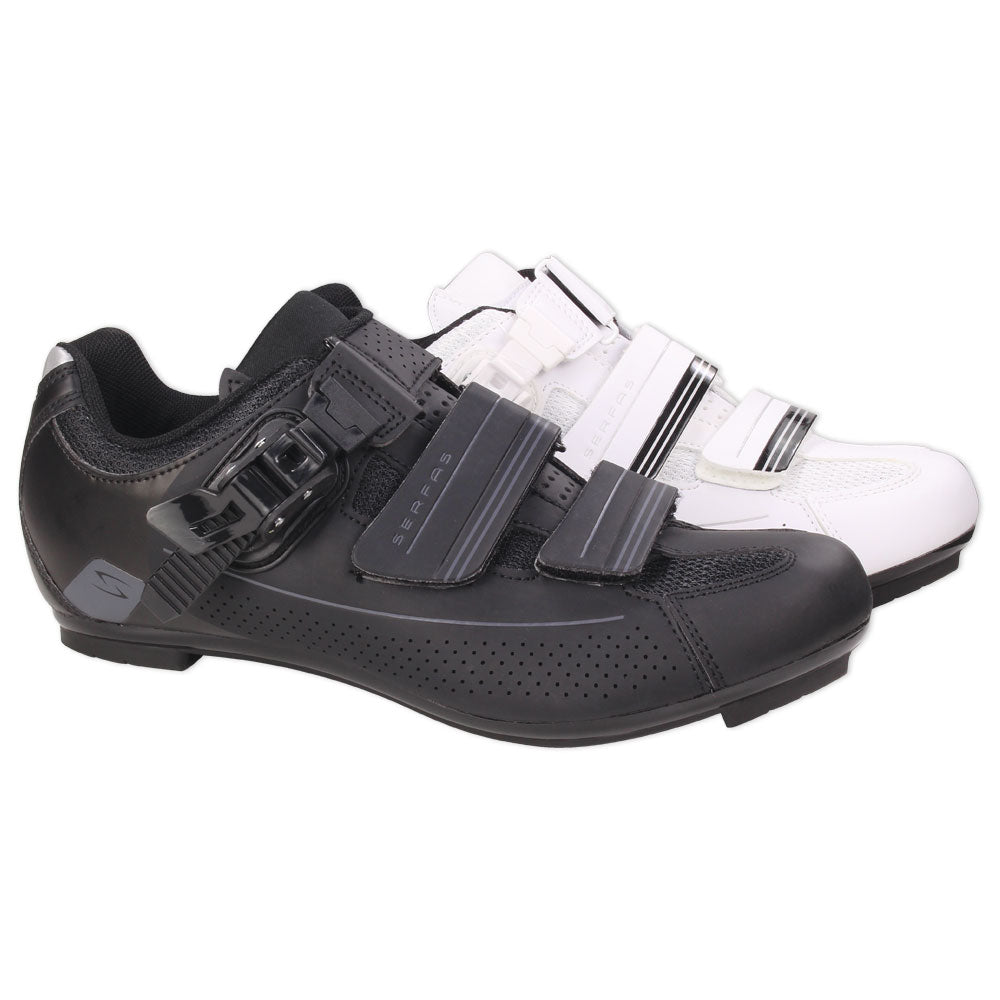 Serfas Men’s Leadout Buckle Road Cycling Shoes (White) (SMR-501W) 41, 48