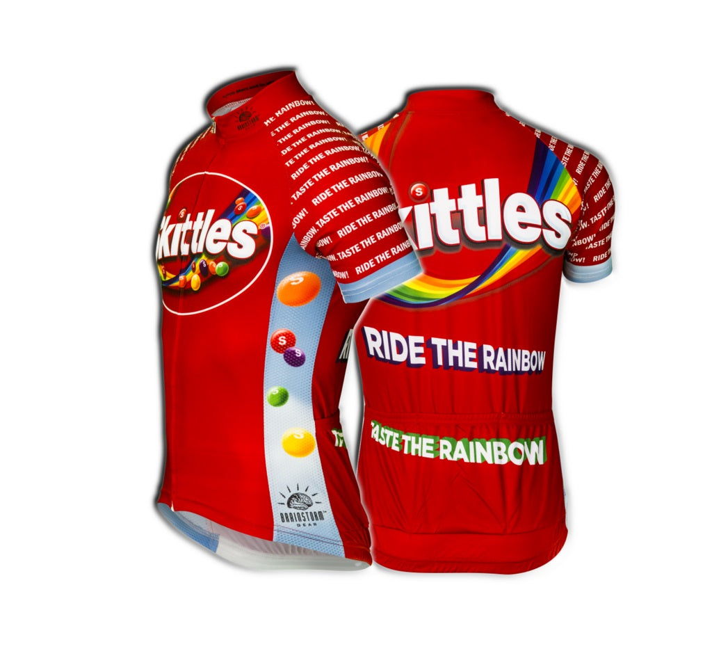 Skittles Ride the Rainbow Men's Cycling Jersey (S, M, L, XL, 2XL, 3XL)