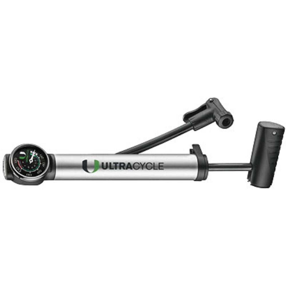 Hand Thrust 80 Psi Air Pump with Hose, Silver