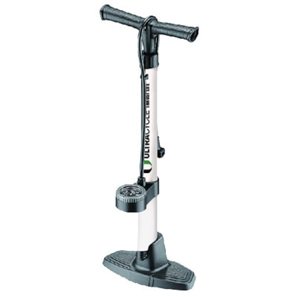 Thrust LITE Bike Floor Pump with 2" Gauge, EZ UNIV Head, White