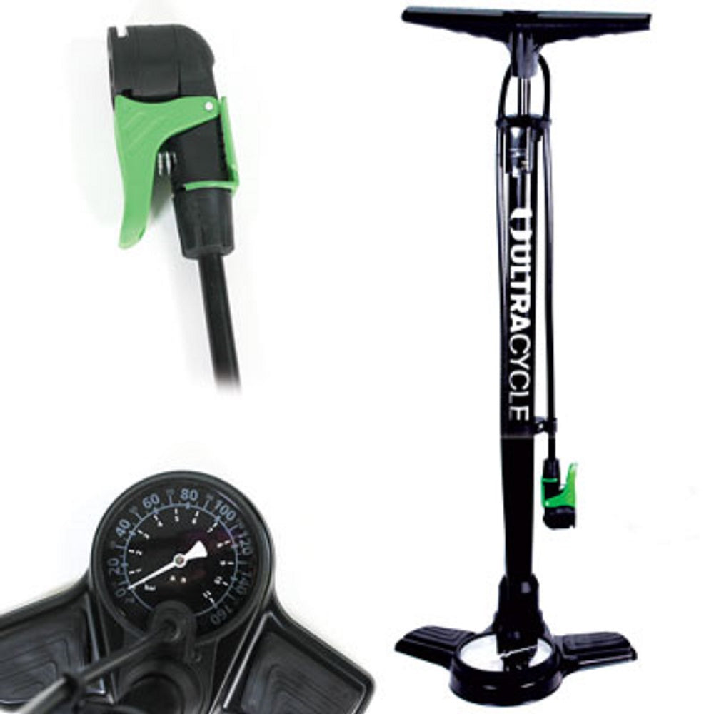2022 Bike Floor Pump, 160 Psi, Black