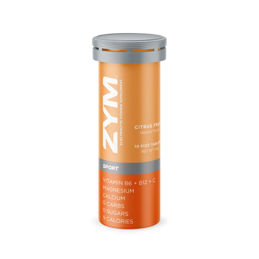 Zym Electrolyte Supplement Natural Flavor Fizz Tablets (Citrus Fruit)