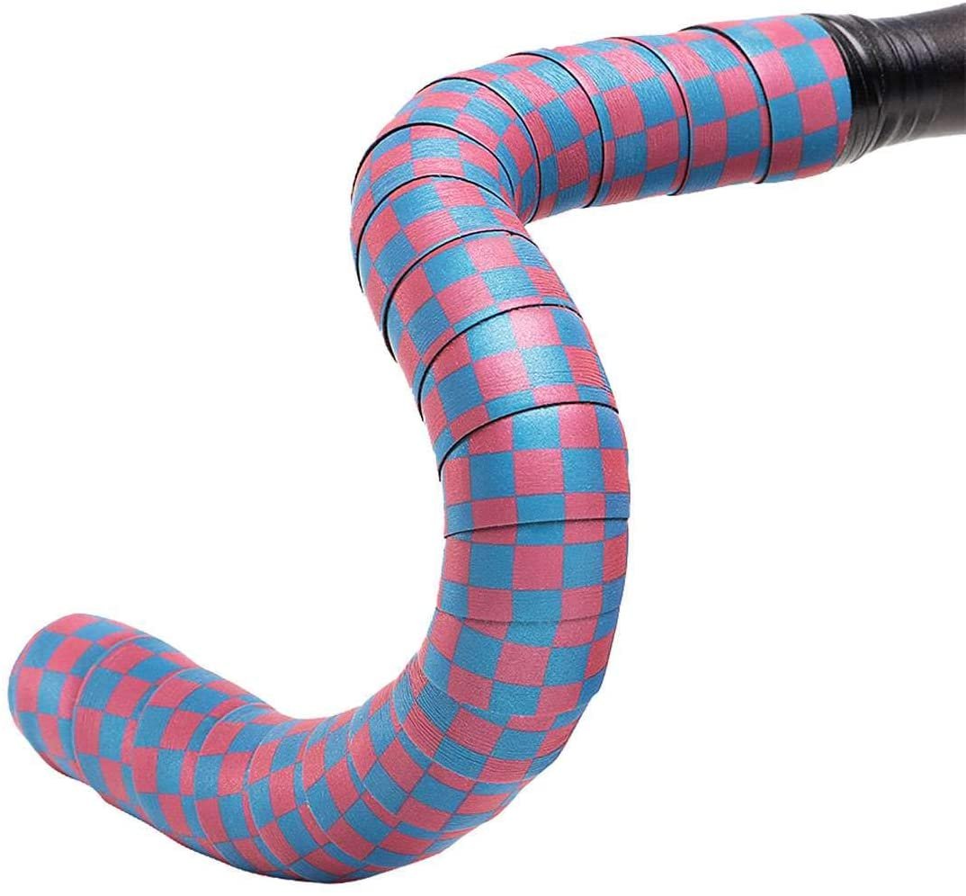 Serfas Reflective Bicycle Handlebar Tape - Blue/Pink Checkered - BT-REFBLPK