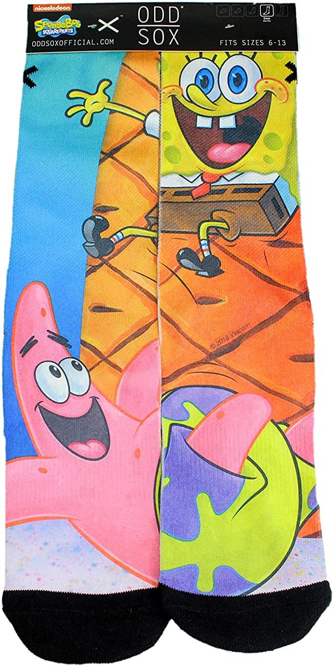 Odd Sox Men's Crew Socks - SpongeBob & Patrick