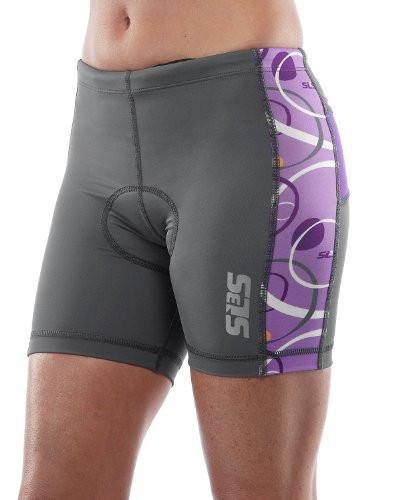 SLS3 Women's Fun Triathlon Race Short, Violet Spheres, 2XS