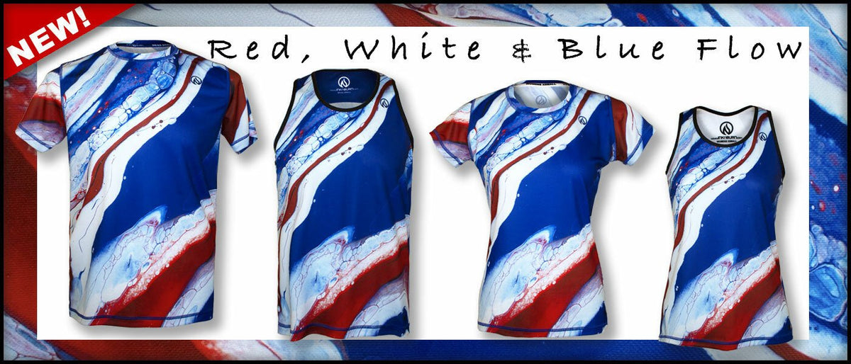 INKnBURN Men's Red, White & Blue Tech Shirt (Large)
