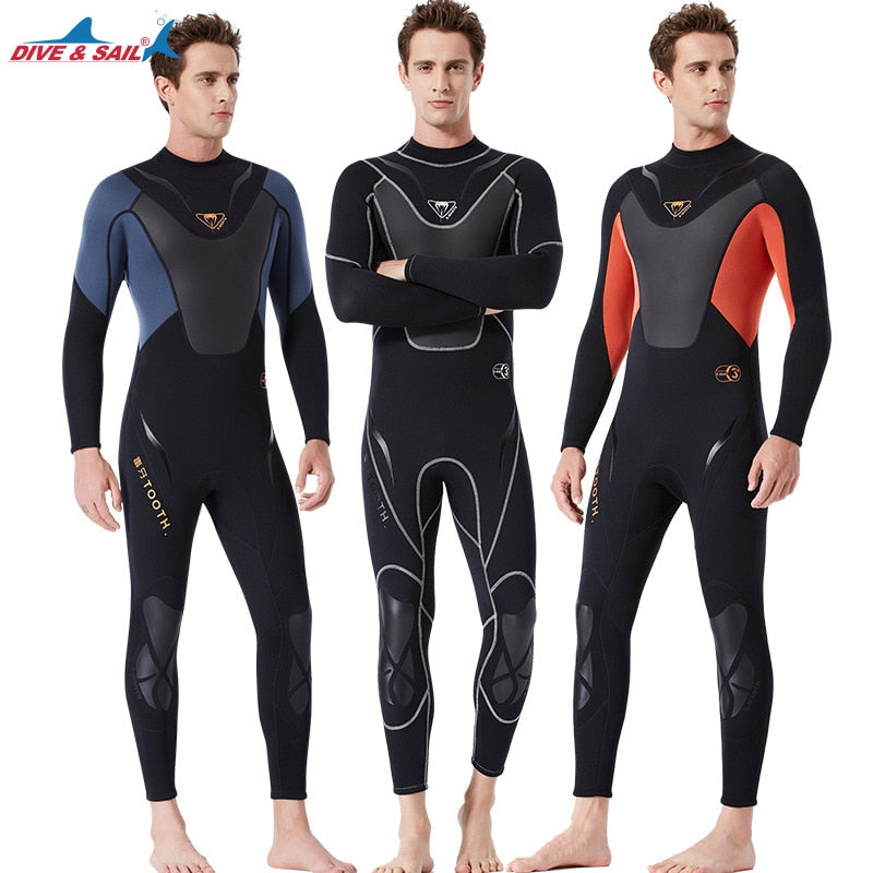 3mm Men's DIVE&SAIL Neoprene Triathlon Full Wetsuit