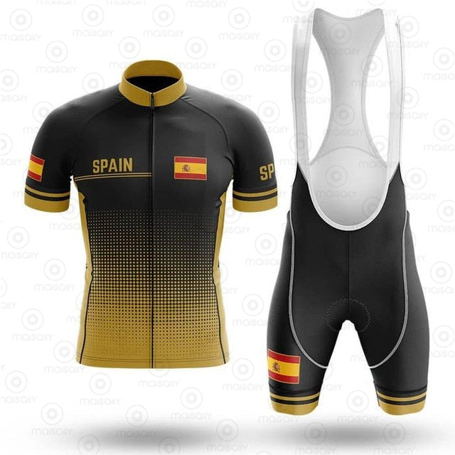 2020 Spain Men's Cycling Jersey Short Kit