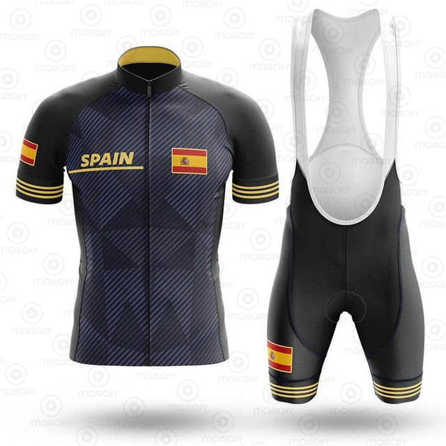 2020 Spain Men's Cycling Jersey Short Kit
