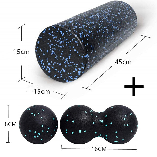 EPP Yoga Massage Roller & Fitness ball Foam Roller Set for Back Pain Self-Myofascial Treatment