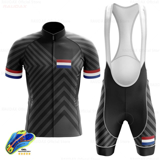 Netherlands Men's Cycling Jersey Bib Short Kit