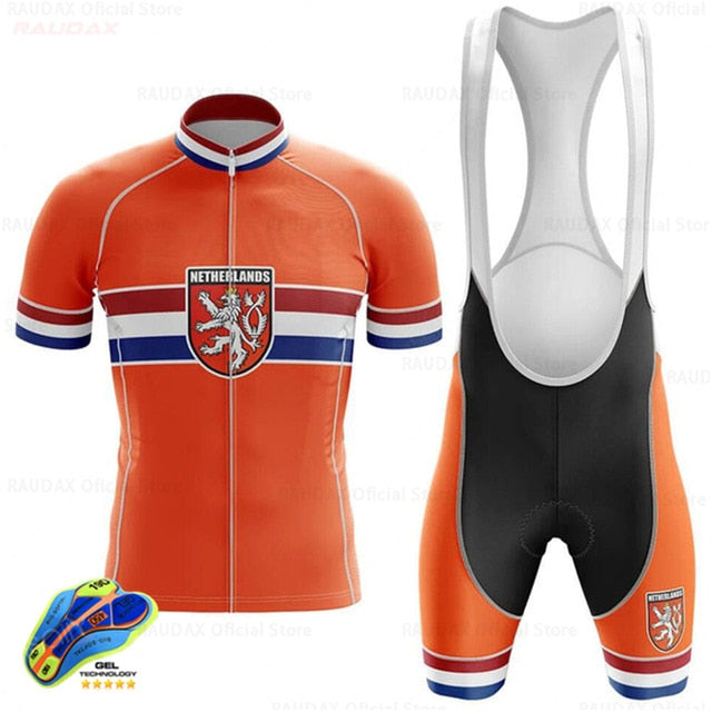 Netherlands Men's Cycling Jersey Bib Short Kit