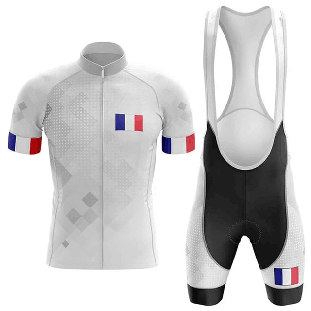 France Men's Cycling Jersey Short Kit