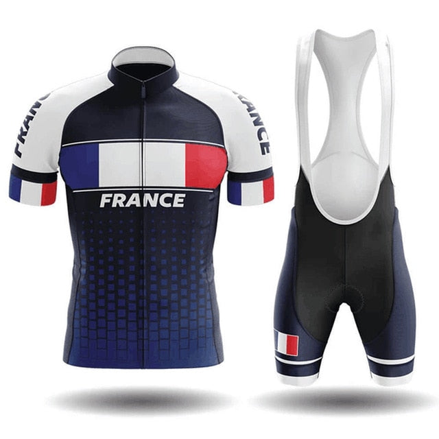 France Men's Cycling Jersey Short Kit