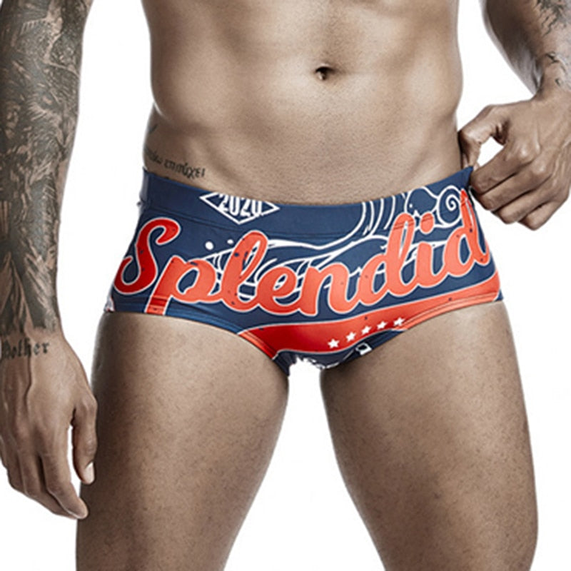 Men's Low Rise Flag Traditional Cut Swim Brief (Cool Designs)