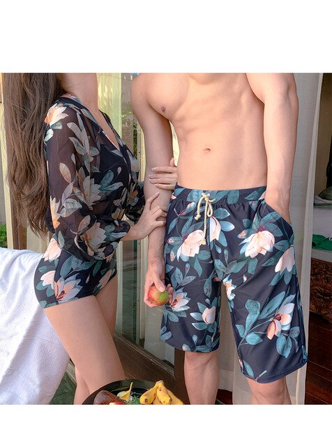 Matching Couple Men's & Women's Swimsuits