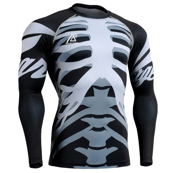 Life on Track Men's Long Sleeved Rashguard (Skeleton)