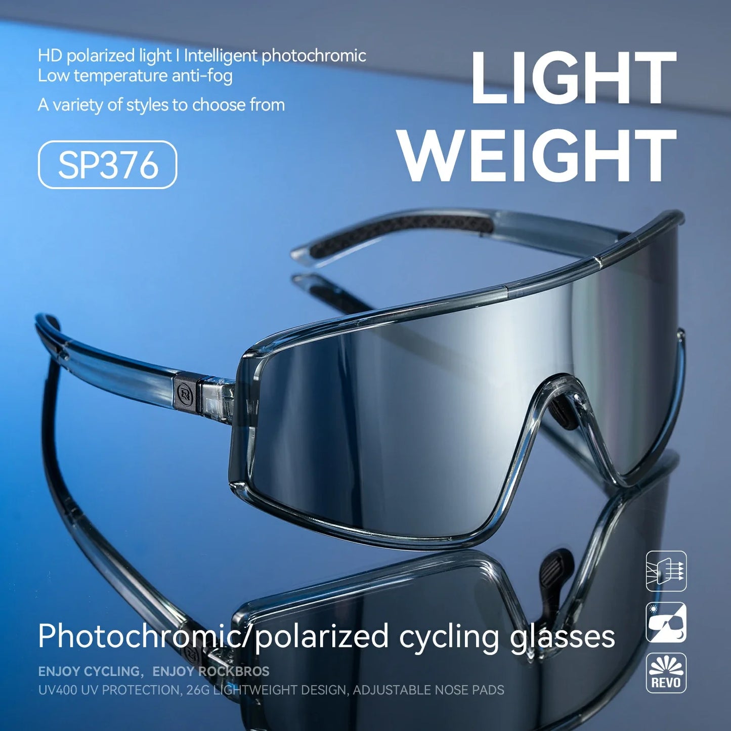 ROCKBROS SP376 Cycling Photochromic Polarized Sports Sunglasses
