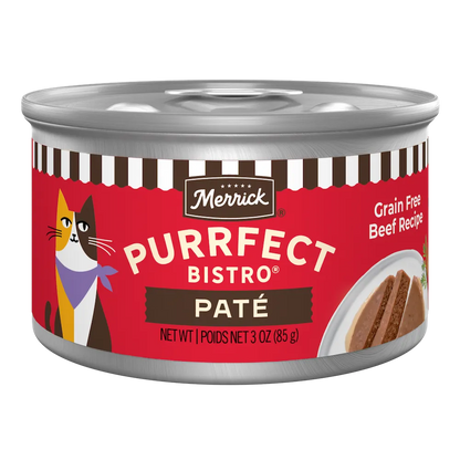 Merrick Purrfect Bistro Grain Free Adult Beef Pate Cat Food
