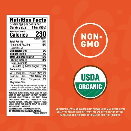 Clif Nut Butter Bar - Chocolate Peanut Butter - Filled Energy Bars - Non-Gmo - Usda Organic - Plant-Based - Low Glycemic - 1.76 Oz. (5 Pack)