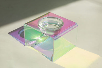 Acrylic Glass Pet Dazzling Food Bowl