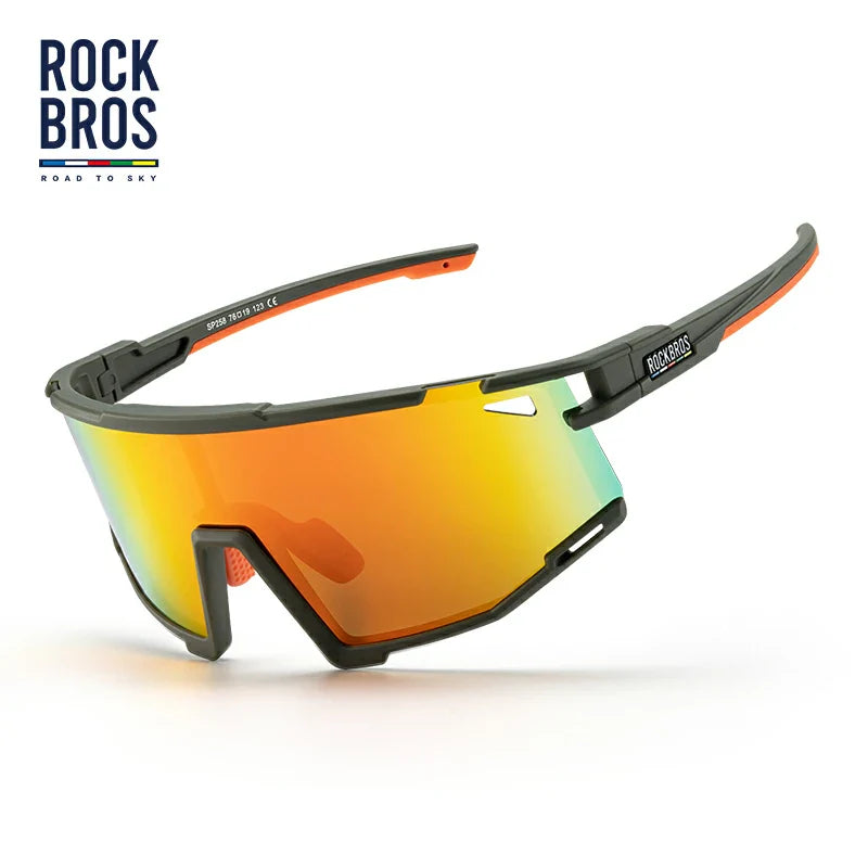 ROCKBROS HD Polarized Photochromic Cycling Glasses TR90 Frame-Road to Sky