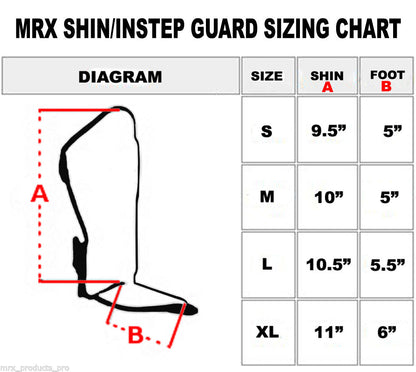 MRX BOXING & FITNESS Muay Thai Shin Guards Kick Boxing Leg & Foot Protector Pad MMA Shin Guard Extra Padding for Men or Women
