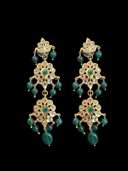 SAT103 Hyderabadi bridal satlada green ( READY TO SHIP )