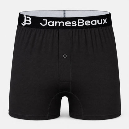Men's Bamboo Boxer Shorts - Ultra-Soft & Breathable Underwear (Black)