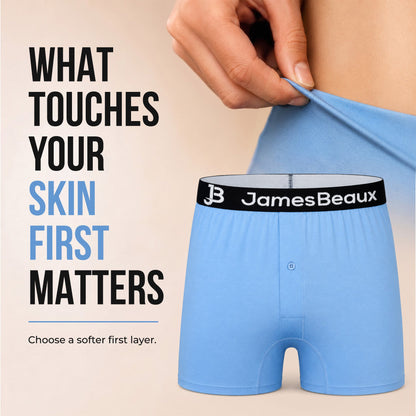 Men's Bamboo Anti-Chafing & Breathable Boxer Shorts (3-Pack) | Blue