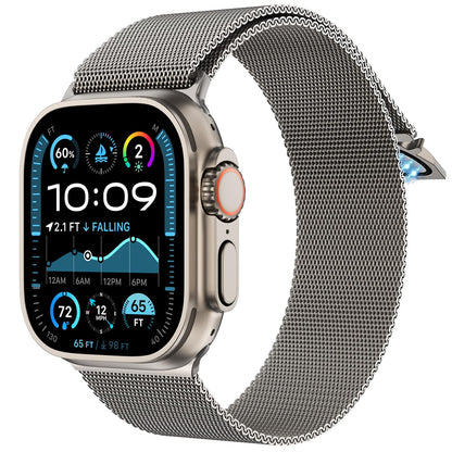 Magnetic Umbrella Buckle Milanese Stainless Steel Strap for Apple Watch