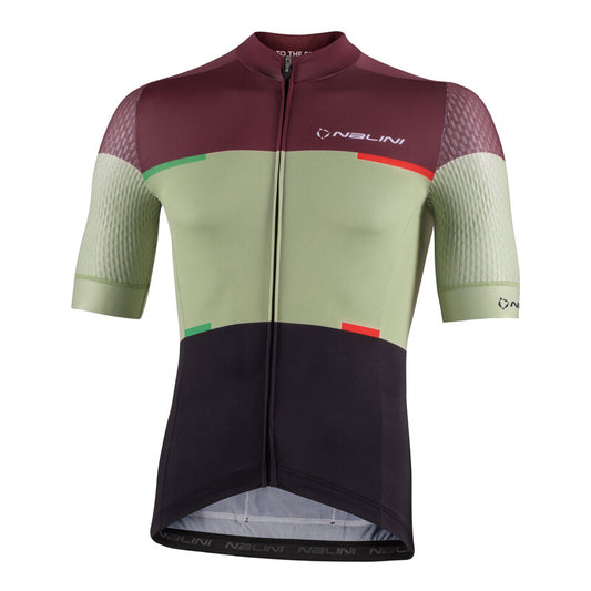Nalini SAN FRANCISCO Men's Cycling Jersey (Burgundy/Olive/Black) 2XL, 3XL