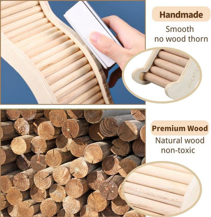 Solid Wood Wave Climbing Ramp & Low-Incline Ladder