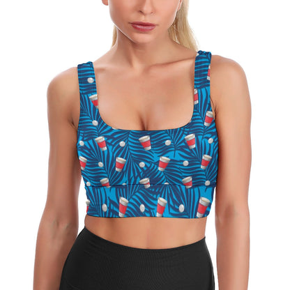 Beer Pong Champion Longline Bra Top